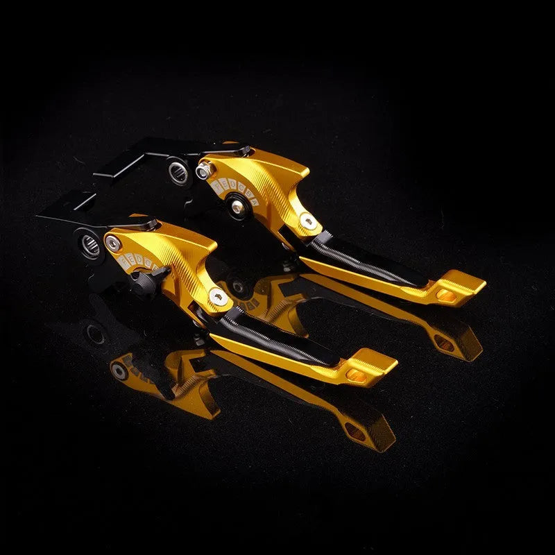 Adjustable anodised aluminium horn handle motorcycle clutch lever in multiple colour options