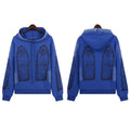 Men's cotton terry distressed letter print pullover sweatshirt with 3D patch pocket in black