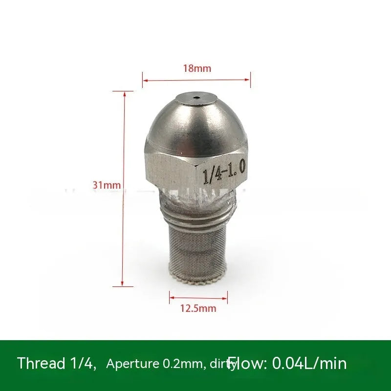 304 stainless steel two-point atomising nozzle with external thread and ten aperture size options