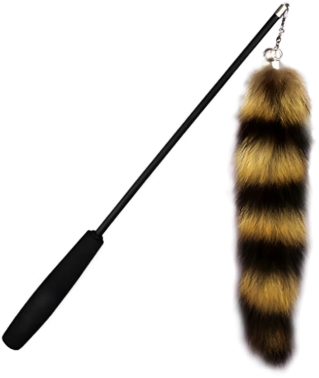 Black 42cm cat wand teaser with elastic string and interactive catcher attachment