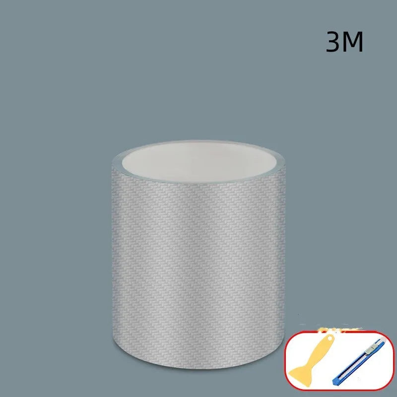 Carbon fibre automotive protection strip roll for car door edges and thresholds