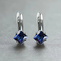 Women's diamond pattern earrings with zircon inlay on copper in three colour variations