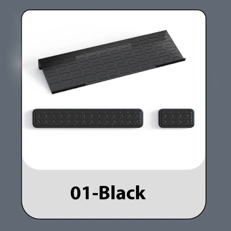 Double-sided memory foam keyboard and mouse pad with resin wrist rest in multiple colour options