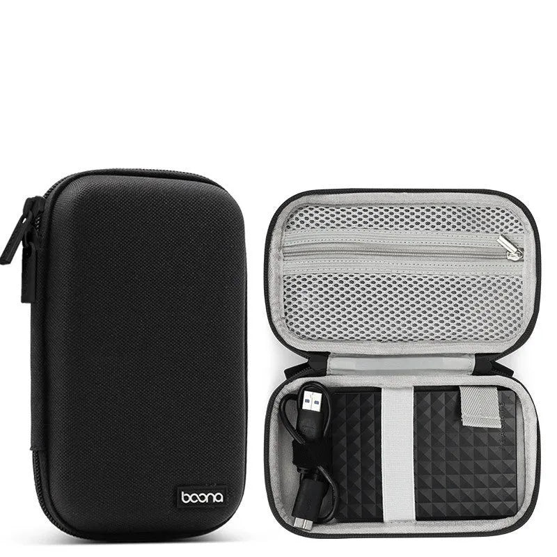 2.5-inch hard disk protective cover in black or grey, showing hard-shell and Oxford cloth style options