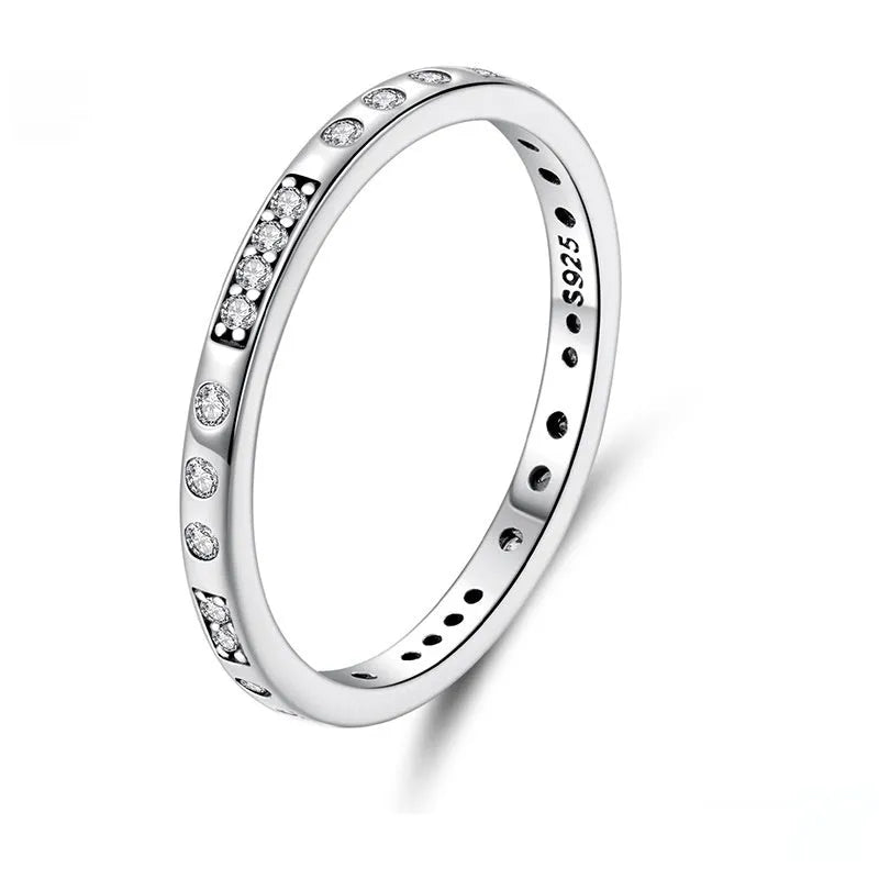 Moss Password I Love You silver ring with oxidised black finish, shown in size 7 on a model finger.