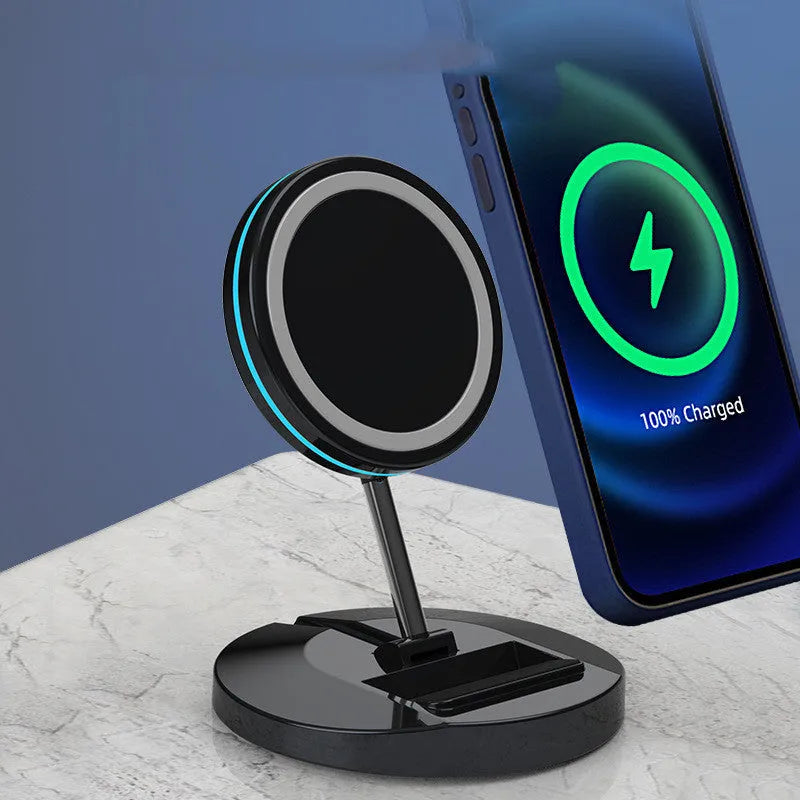 Magnetic wireless folding charger stand for iPhone 12 with 3-in-1 design