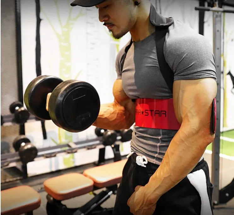 LARASTAR Arm Blaster Pro aluminium plate biceps support in black, 58cm long, with 200kg capacity