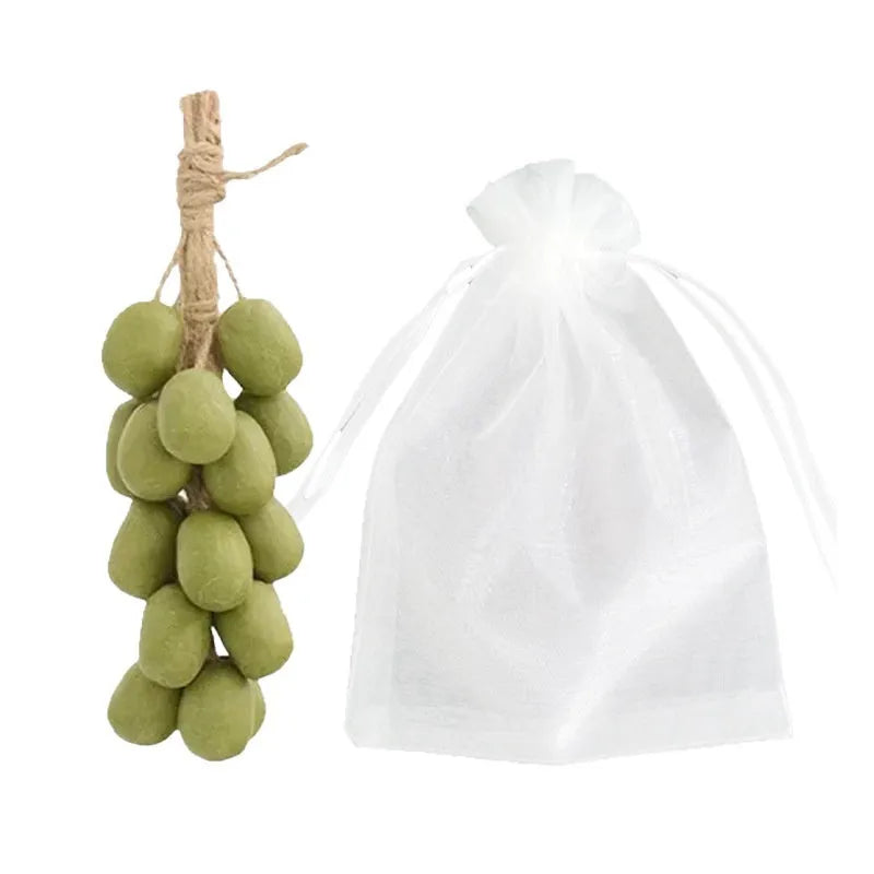 A 120g bar of handmade grape soap with options for black, green, purple, and litchi fragrance.