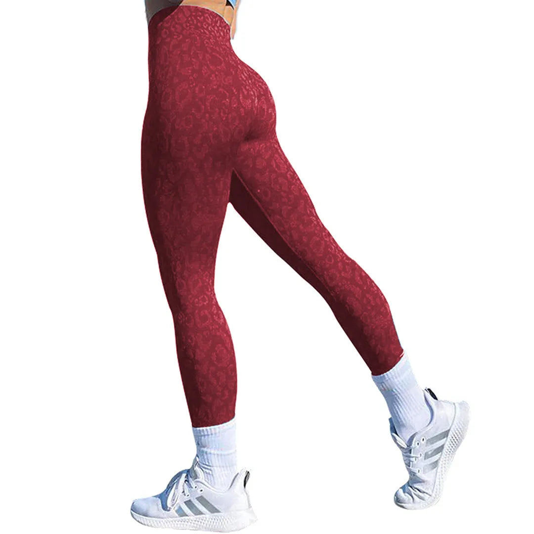 Women's push-up booty leggings in animal print patterns for gym and yoga workouts