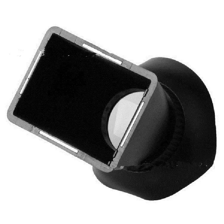 Black camera framing amplifier viewfinder with optical lens for DSLR and mirrorless cameras