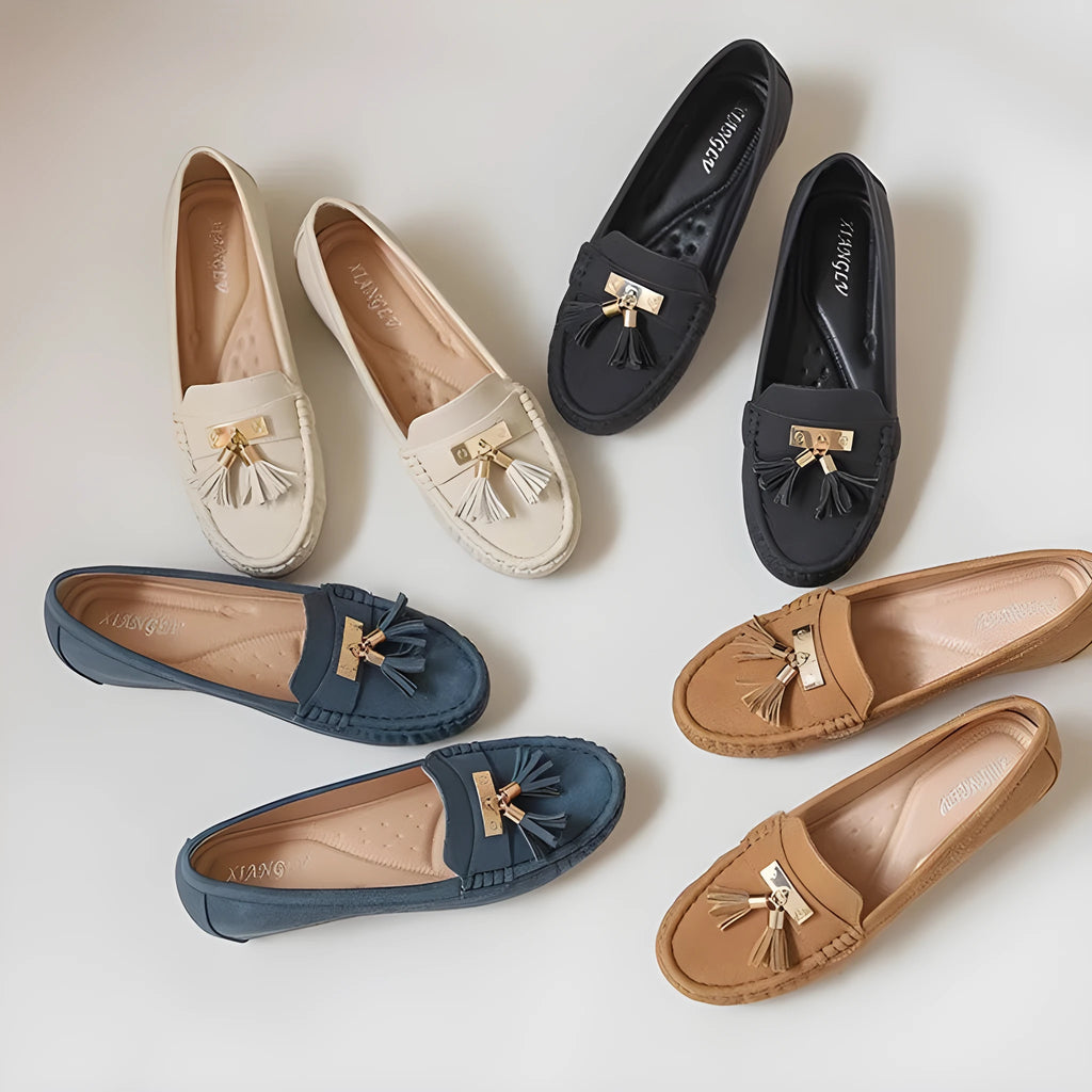 Women's flat heel height increasing insole shoes in artificial PU available in multiple colours with 3-5cm lift
