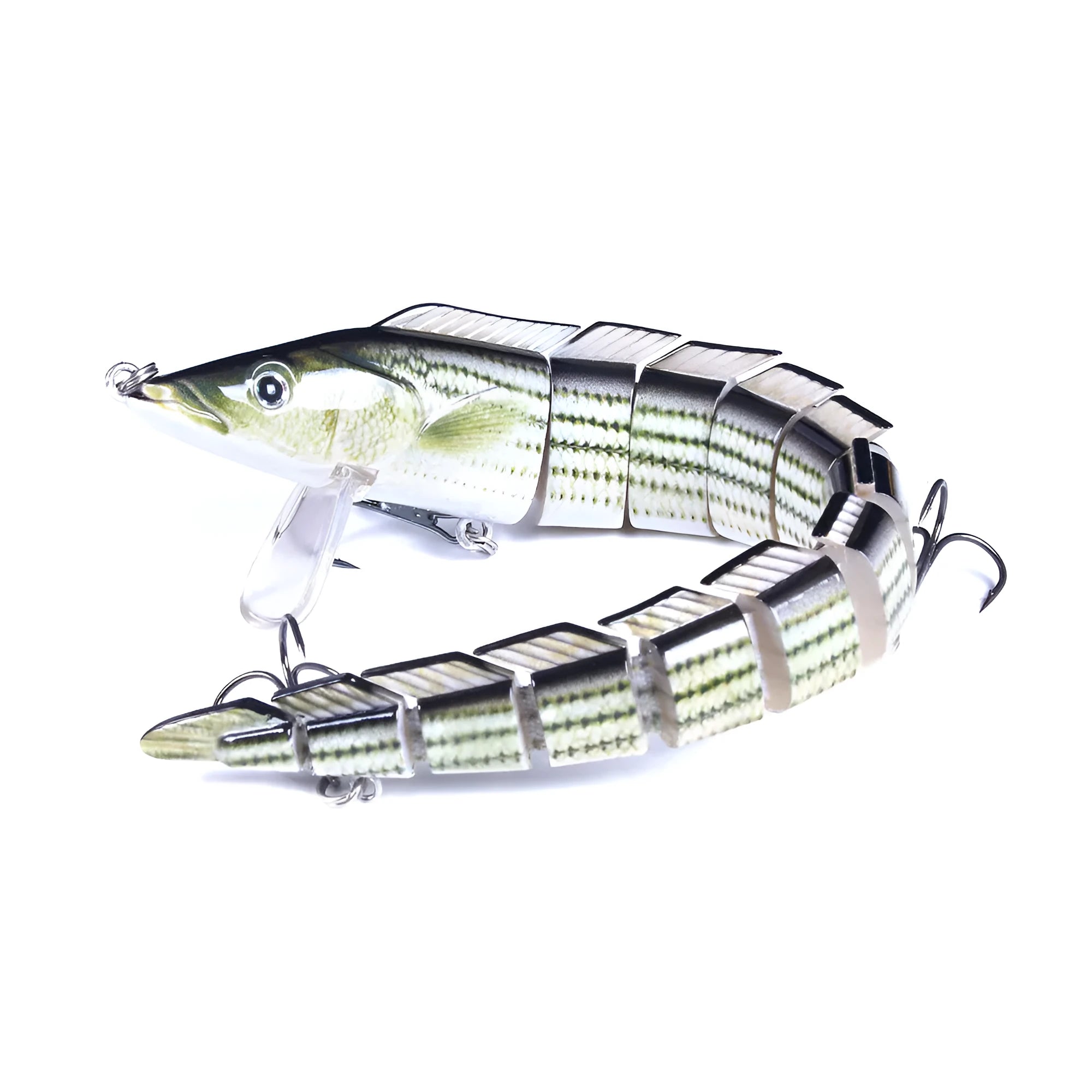 Simulated fish loach fishing lure measuring 23cm with multi-section body design