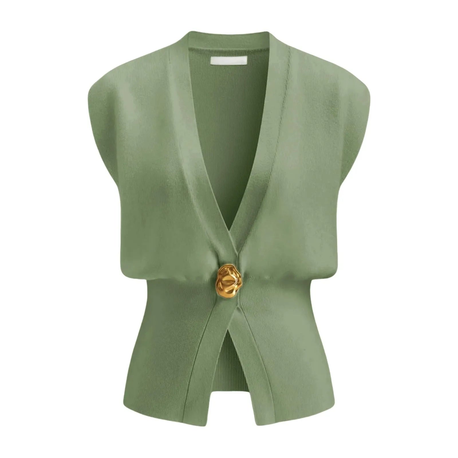 Women's loose V-neck button cardigan in knitted polyester showing colour options