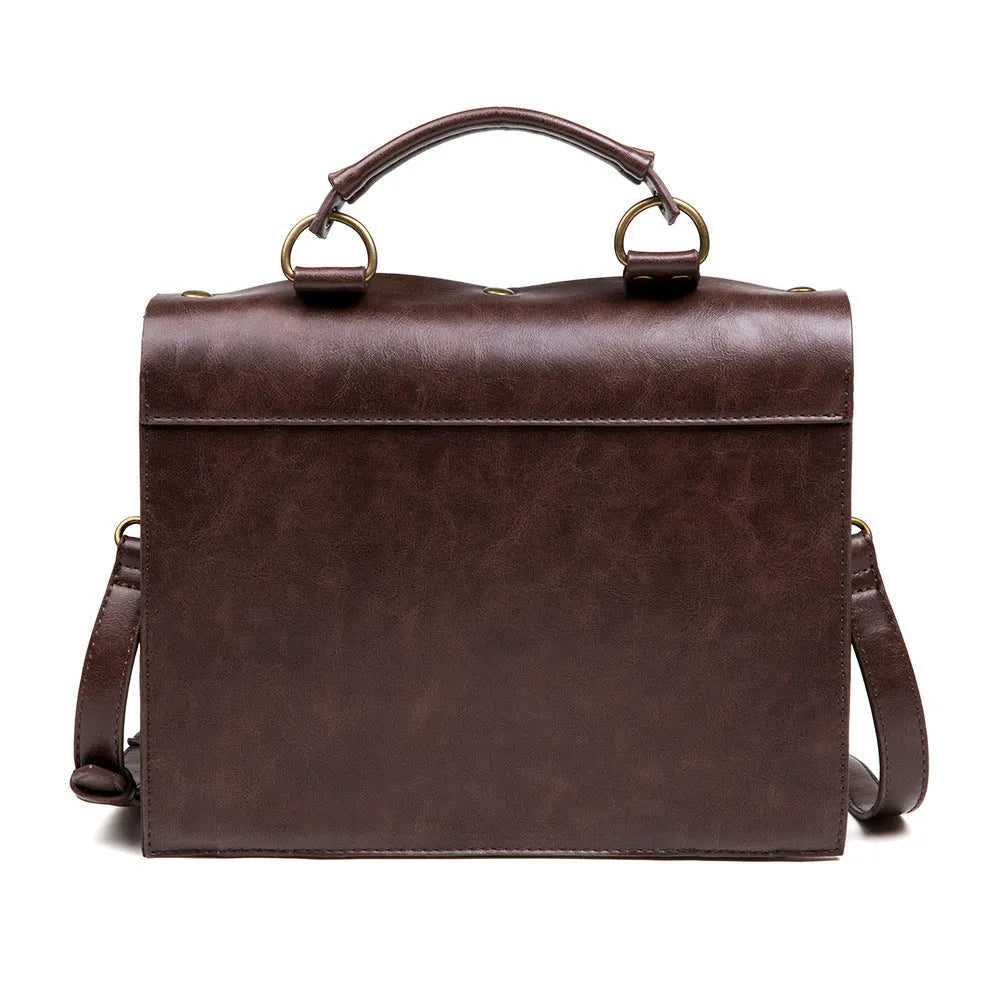 Bronze steampunk industrial retro shoulder bag with metal hardware and pillow bag shape