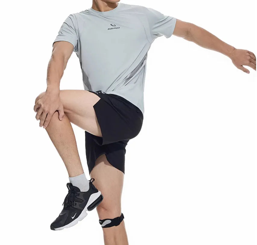 Men's black running shorts with laser stitching detail and stretch fabric for athletic training