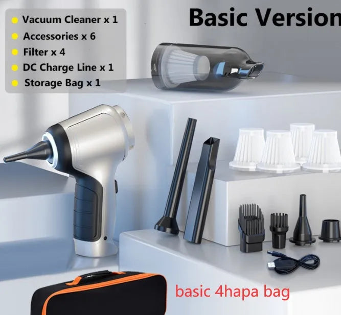 Handheld car vacuum cleaner with brushless motor and EVA storage bag