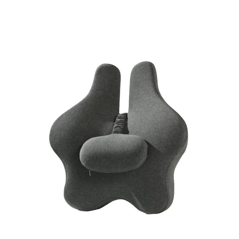 Memory foam car lumbar support cushion in solid colours showing 50x47x9cm dimensions