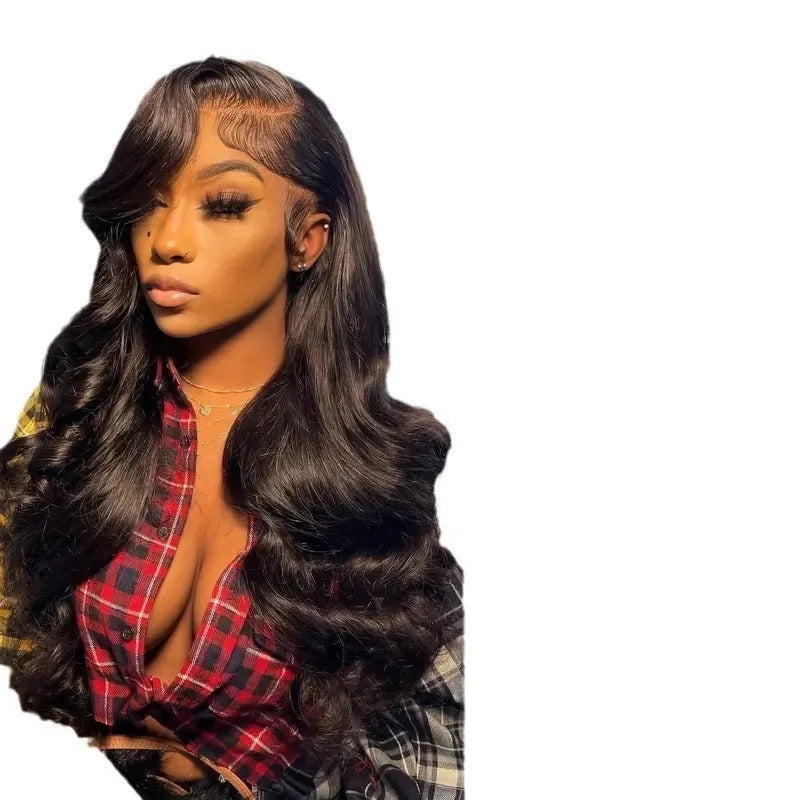 Front lace partial big wave curly hair wig in black high temperature fibre with 10-32 inch length options