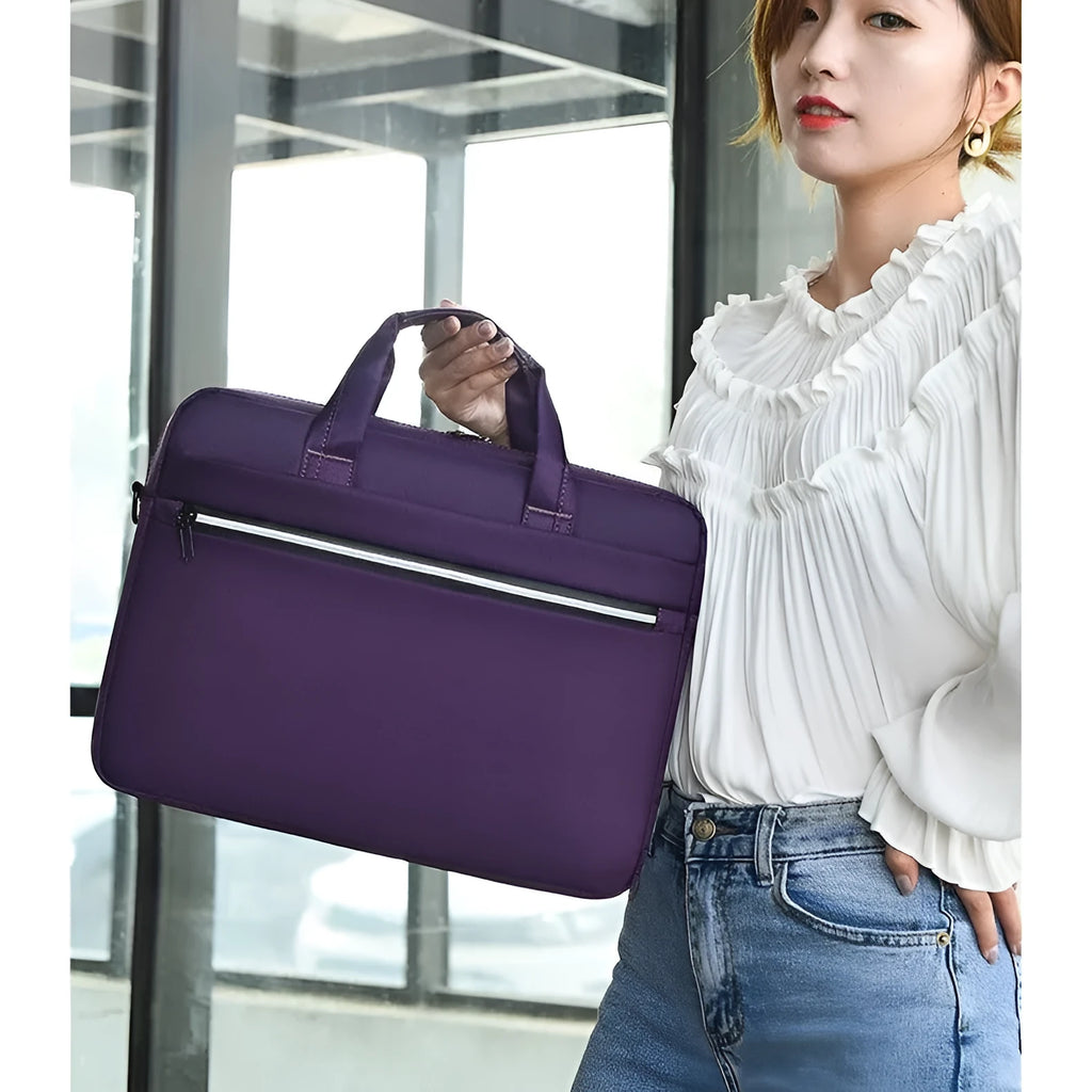 Simple fashion Oxford cloth business computer bag in black for 15 inch laptop with shoulder strap