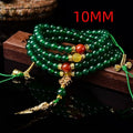 Handcrafted multi-strand bracelet with green Brazilian agate beads in three size options.
