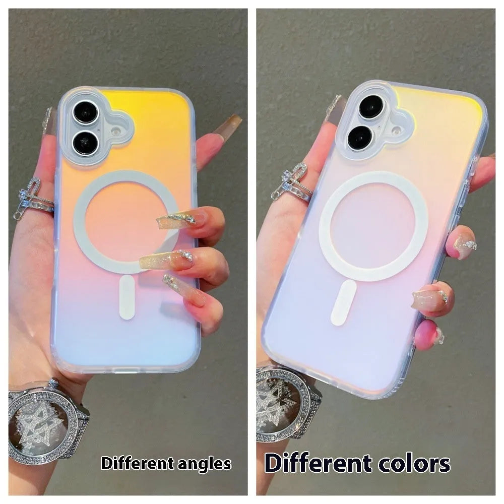 Simple laser gradient frosted TPU PC phone case for iPhone 17 series back cover