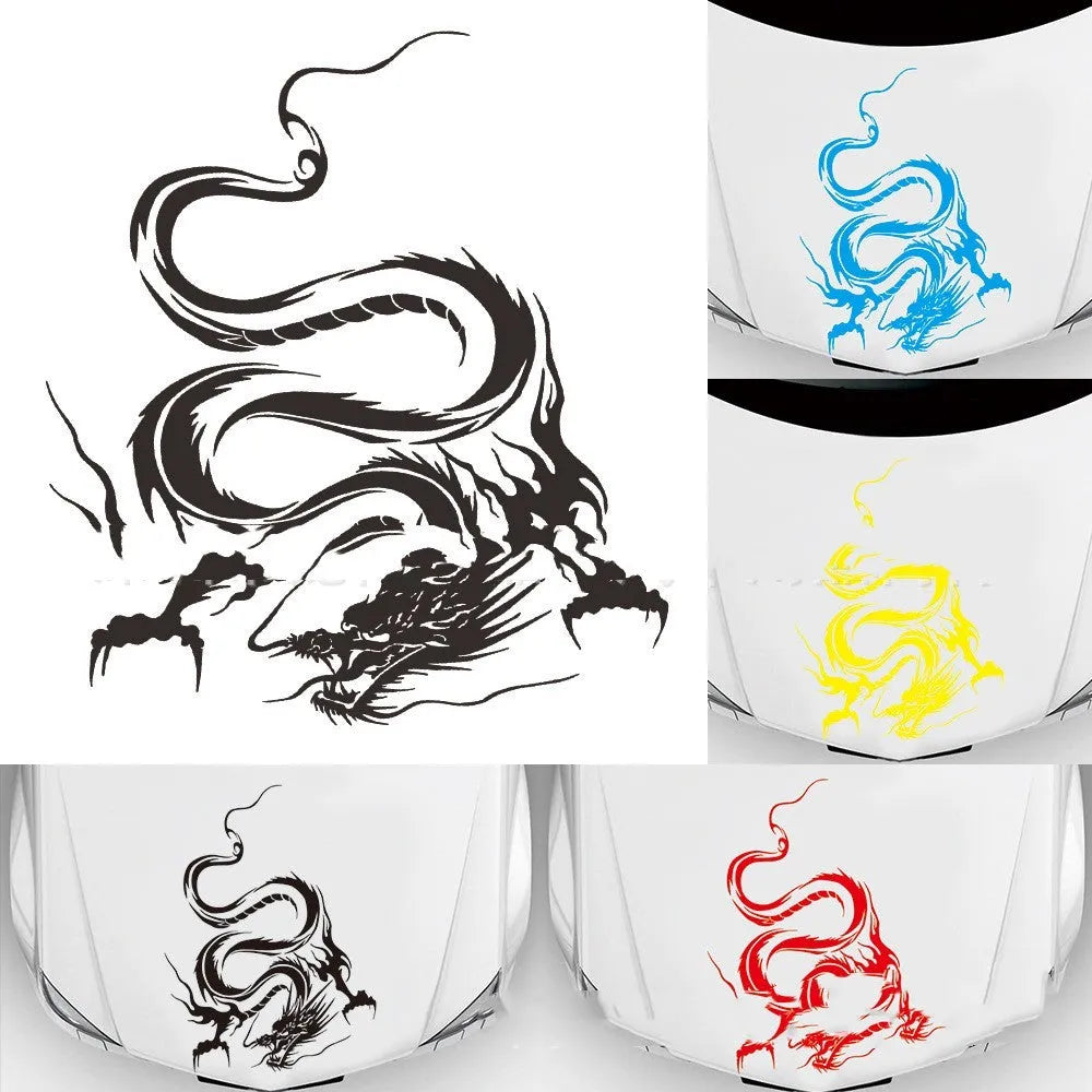 Large black dragon design car body sticker measuring 50 by 36 centimetres for vehicle modification.