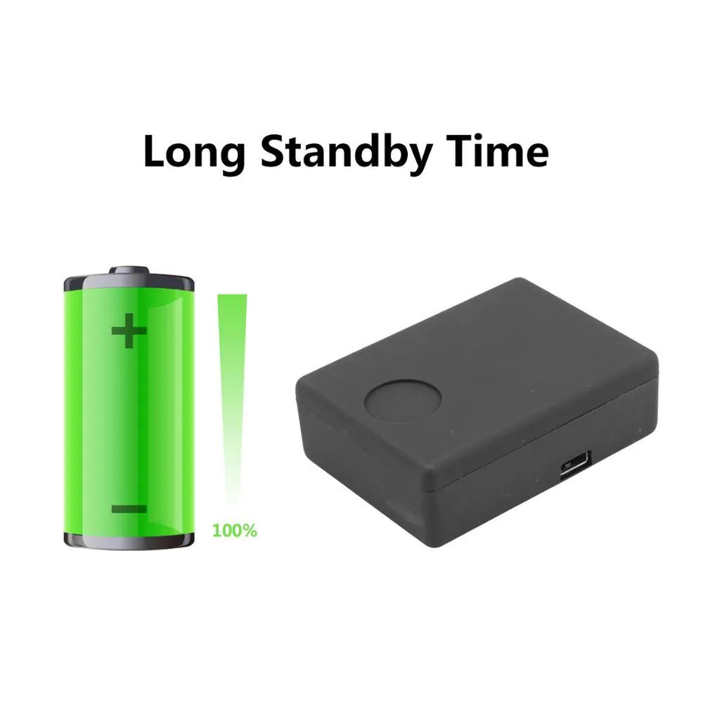 Black N9 mini X009 car alarm GPS tracker device with SIM card slot.