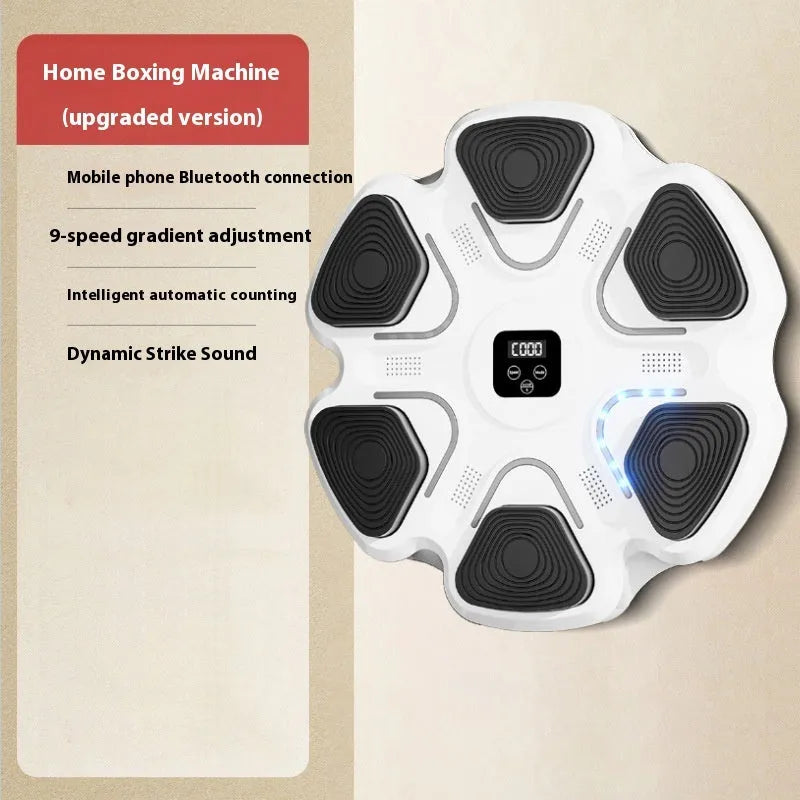 Smart music boxing wall target with electronic display and gloves