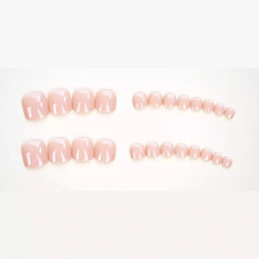 Fashion personality toe nail stickers in natural skin colour with adhesive glue bottle