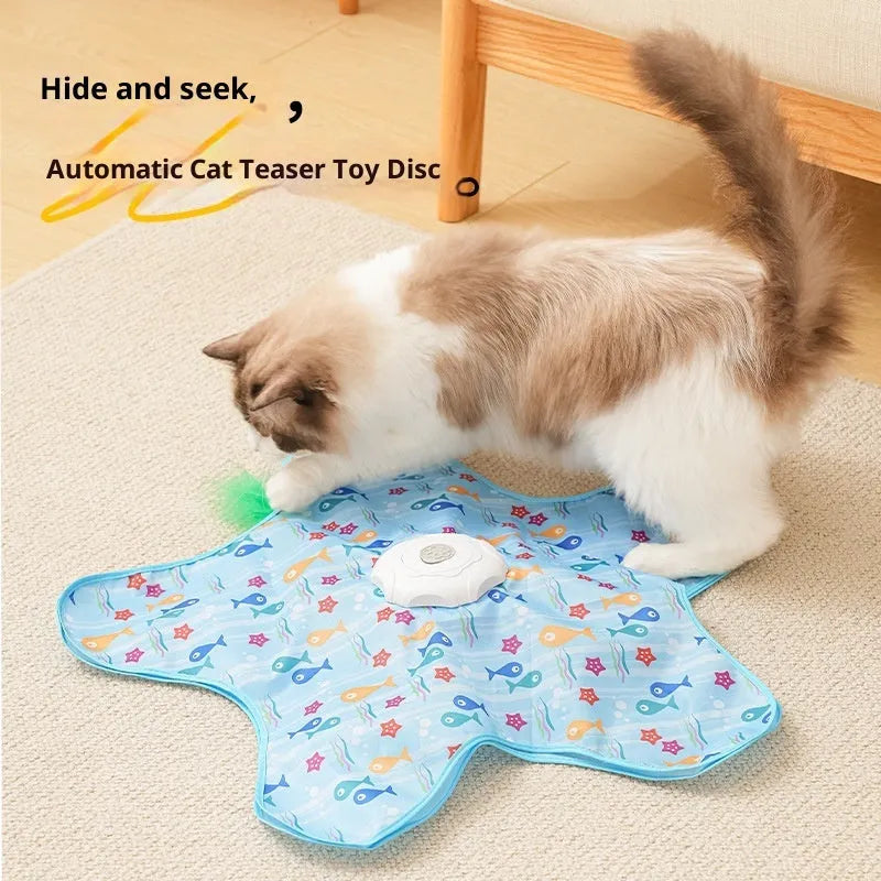 Smart cat hunting toy in blue fish design made from PP material