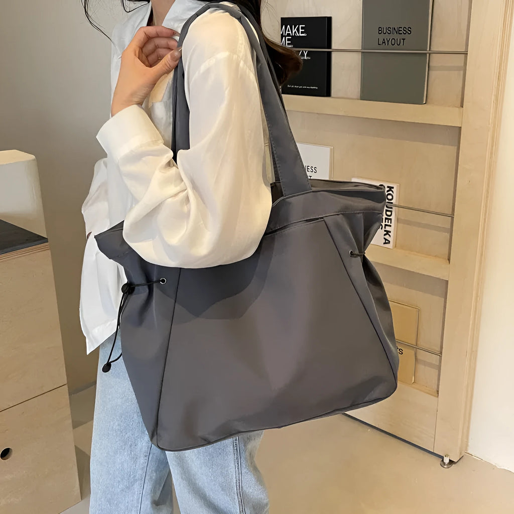 Soft Oxford cloth folding tote bag in street trend style with shoulder strap
