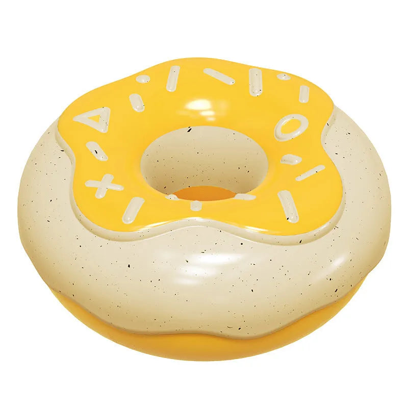 Donut-shaped TPR rubber dog toy with molar teeth cleaning sound in chocolate brown colour
