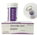 Bottle containing 50 chlorine dioxide test papers for water concentration detection