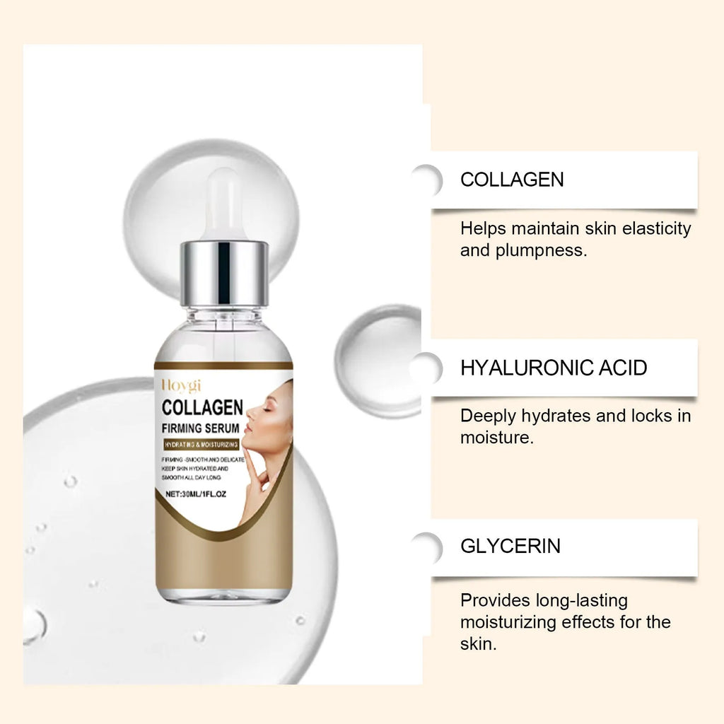 30ml collagen firming care solution tube measuring 2.8x2.8x10.3cm