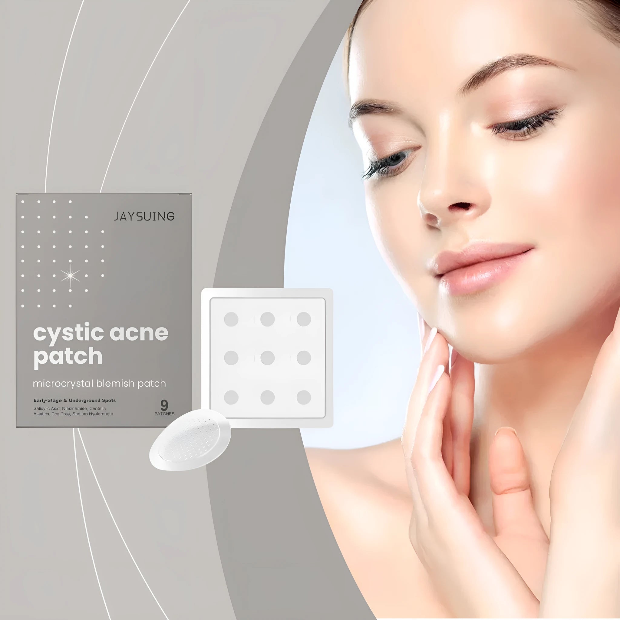Acne repair micro needle patch with tea tree oil in foil pack