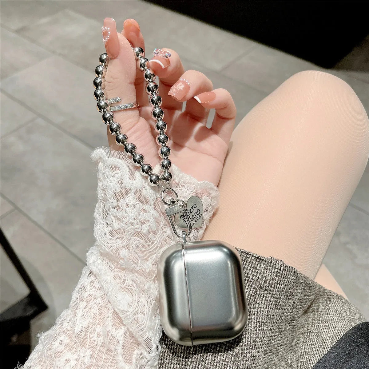 Matte plating TPU protective case for AirPods showing a non-glossy, electroplated finish.