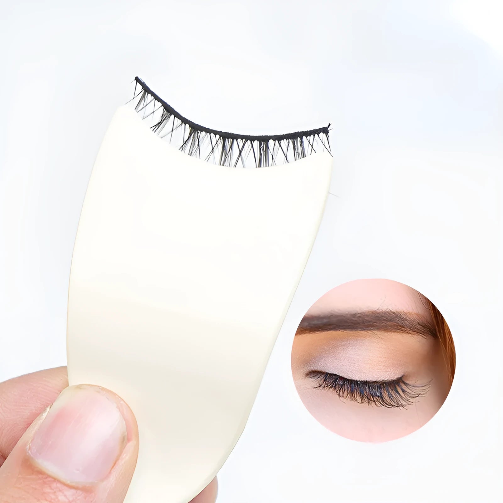Offwhite plastic mini false eyelash tweezer tool for precise lash application and removal