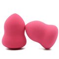 Pink hydrophilic non-latex makeup foundation sponge 4x4x5.6cm on white background
