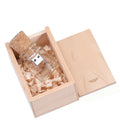 Personalised wooden drift bottle shaped USB flash drive with chocolate brown finish