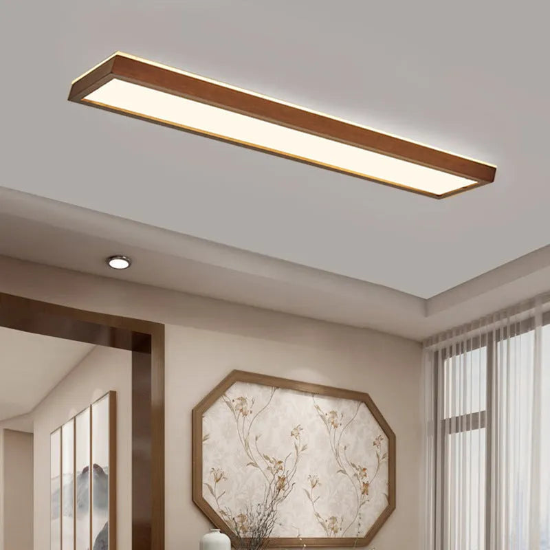 Solid wood long ceiling lamp in new Chinese style with multiple size options