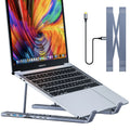 Aluminium alloy folding docking station laptop stand with multiple connectivity ports