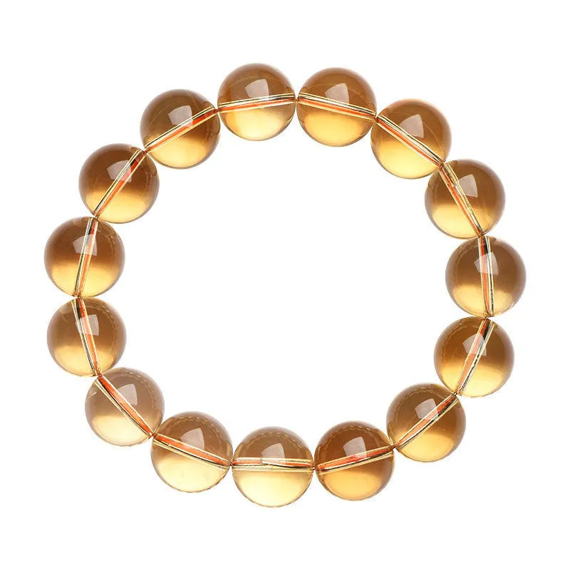 Natural citrine scattered beads ball bracelet showing polished 7A and 6A grade stones in various sizes