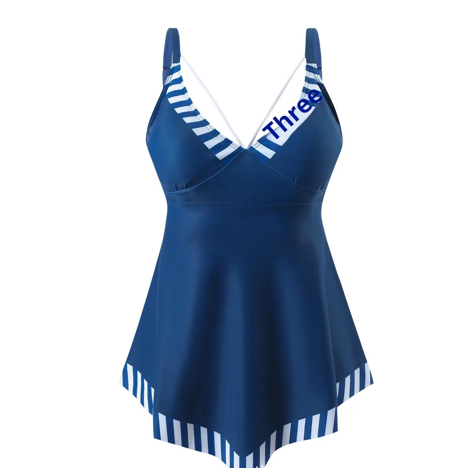 Plus size two-piece bikini swimsuit in quick-drying polyester fabric for swimming