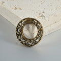 Retro heart-shaped and lotus magnetic earrings in antique silver and ancient gold finishes