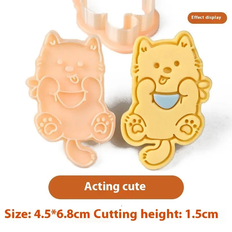 Cartoon biscuit mould for creating three dimensional pet puppy shaped biscuits and soft sweets