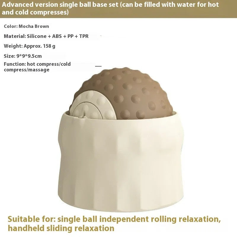 Caramel mocha and green massage balls for cold and hot compress therapy with muscle relaxation applications
