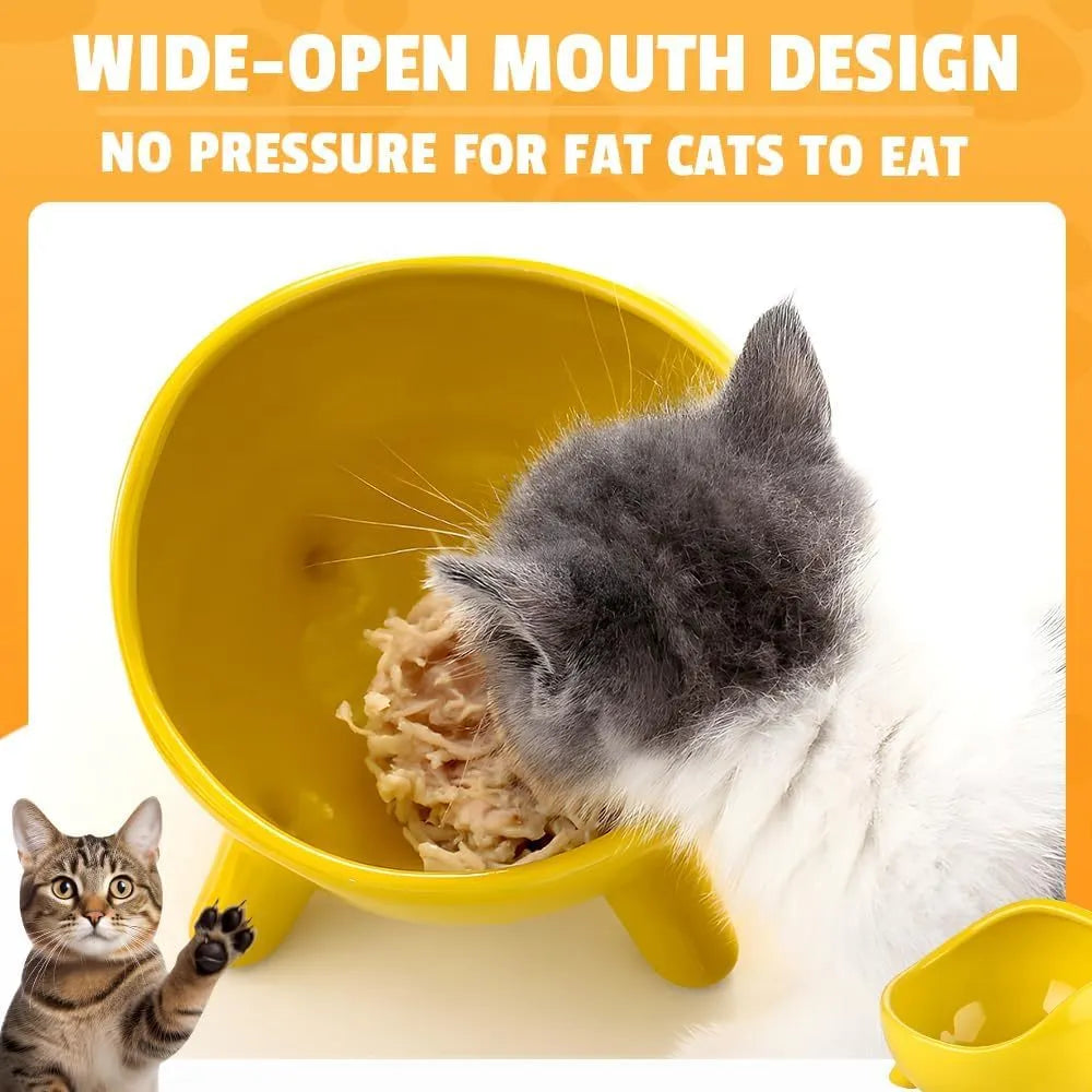 Green ceramic pet bowl with four-legged stable base and wide-mouth design