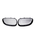 BMW 5-Series E60 E66 carbon fibre pattern front grille pair for 2004-2009 models