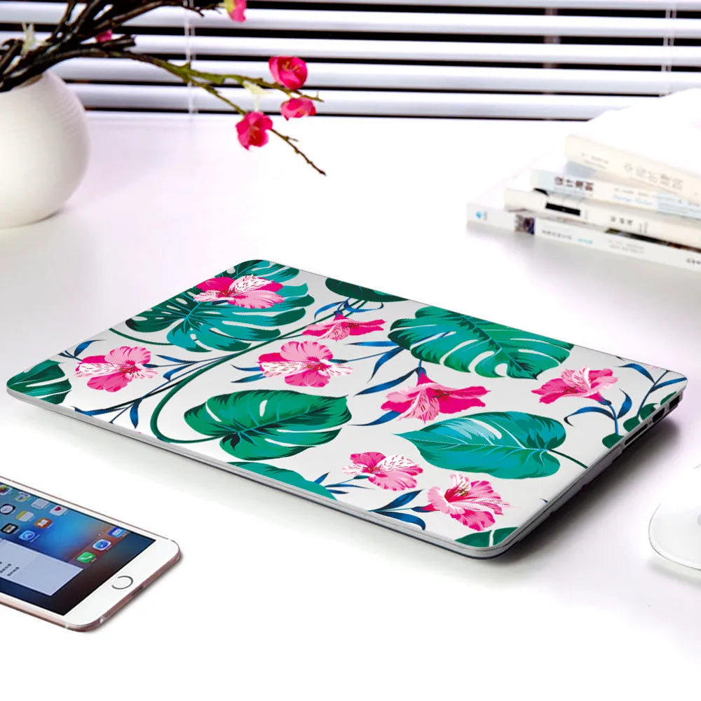 Plastic protective shell for Apple MacBook with partial flower series floral design showing five pattern options