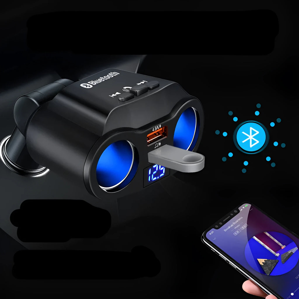 Car Bluetooth FM transmitter and MP3 player with cigarette lighter plug in black and white colour options